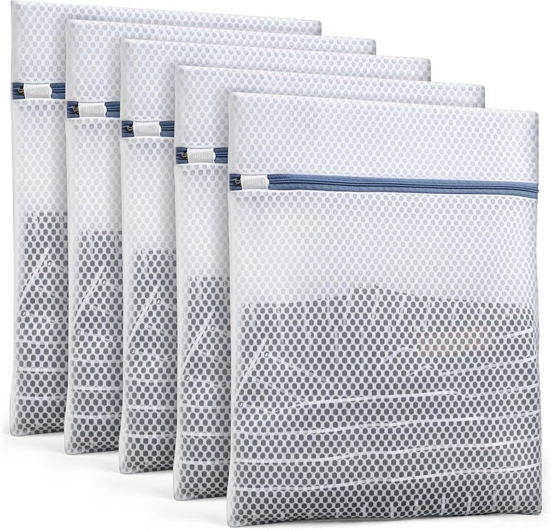 KWULP Durable Mesh Laundry Bags 5-Pack (12x16 Inch) Delicates Protector for Lingerie & Baby Clothes - Image 1